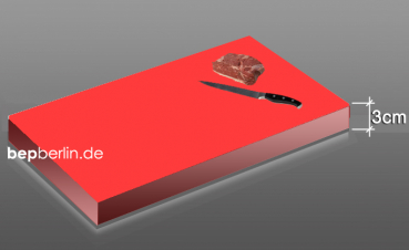 60 x 40 x 3 cm Profi-Schneidebrett - Kunststoff -rot